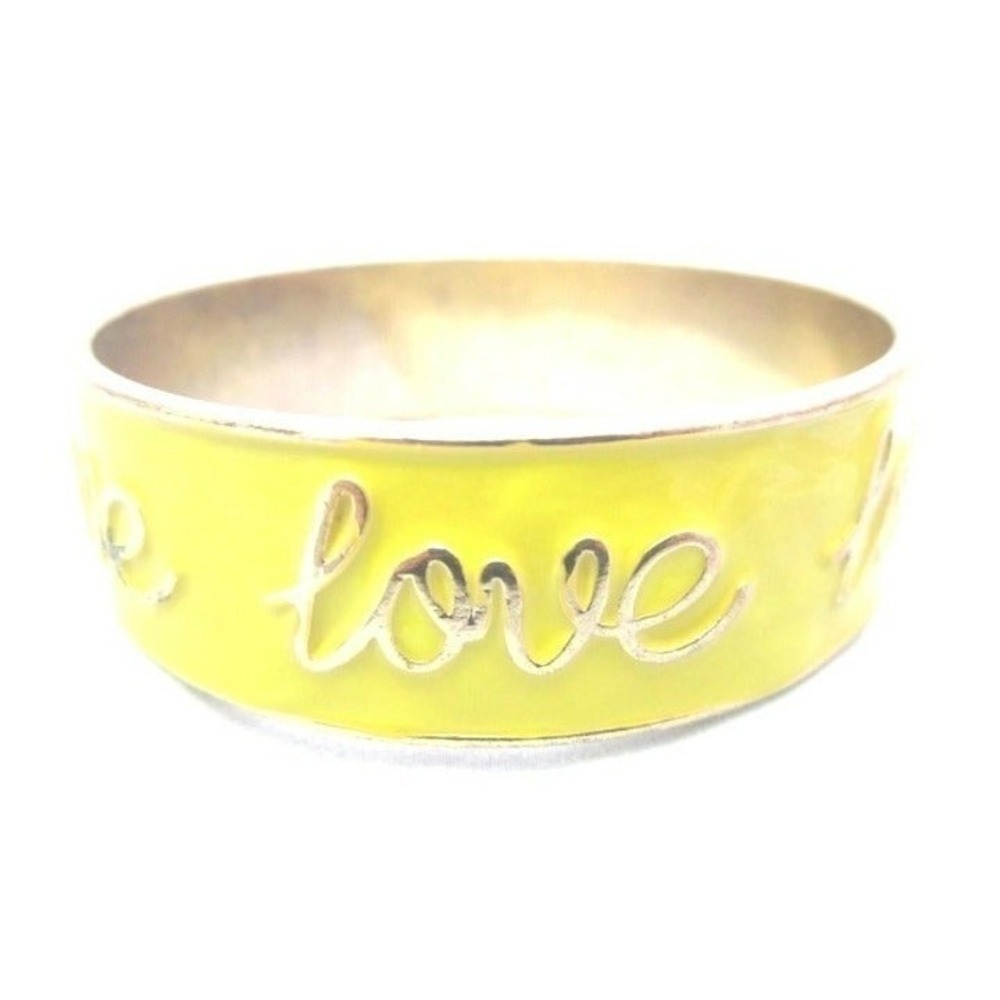 Yellow Enamel Gold "Love" Bracelet